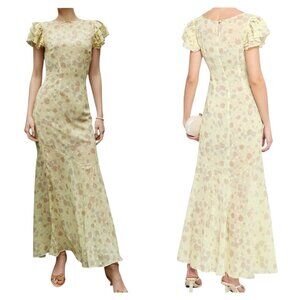 O.P.T. Gracia Floral Chiffon Overlay Maxi Dress NWT Size 0